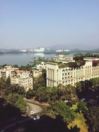 View of city against clear sky