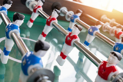 Close-up of foosball