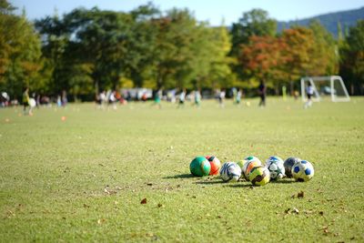 Close-up of balls ball on grass