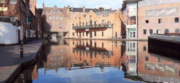 Canal amidst buildings in city