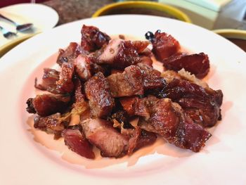 High angle view of meal served in plate