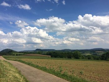 Scenic view of field against sky