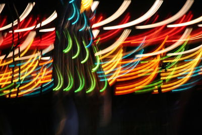 Close-up of colorful lights at night
