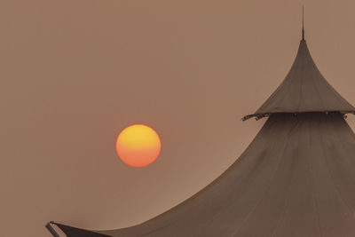Low angle view of orange sky during sunset