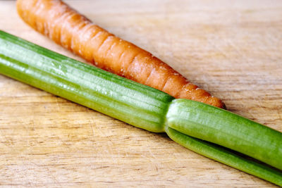 High angle view of vegetables on cutting board