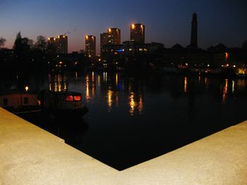 Illuminated city at night