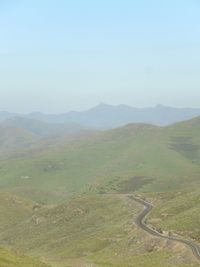 Scenic view of landscape against clear sky