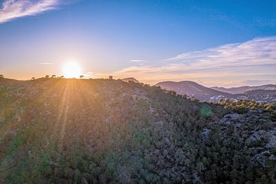 Scenic view of landscape against sky during sunset