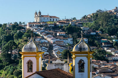 Panoramic view of cathedral and buildings against sky