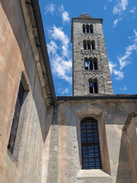 Low angle view of old building against sky