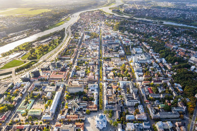 High angle view of cityscape