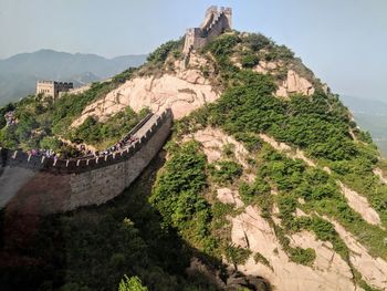 Scenic view of mountain range against sky