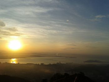 Scenic view of sea at sunset