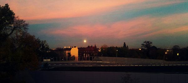 Illuminated city at night