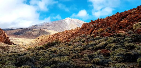 Scenic view of mountains against sky