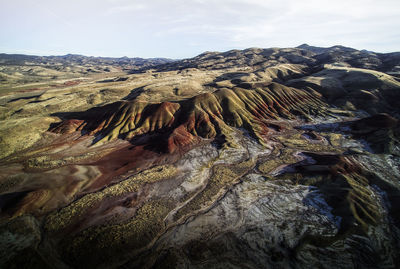 Aerial view of painted hills in oregon