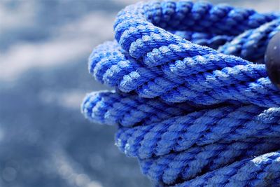 Detail shot of a blue ropes