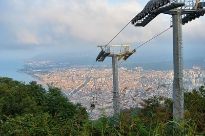 Cable car in boztepe. ordu city, view from boztepe hill. ordu, turkey.