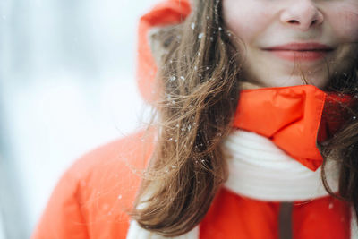 Close-up of woman with red hair