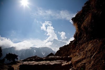 Panoramic view of mountains against sky