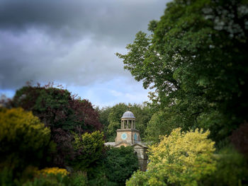 Trees and building against sky