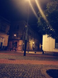 Street in town at night