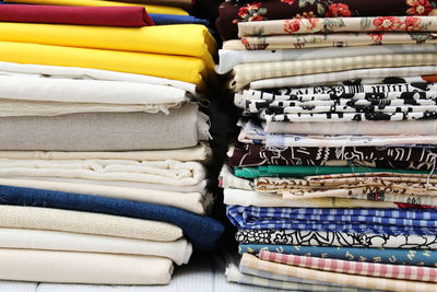 Stack of multi colored pencils in store