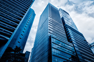 Low angle view of modern building against sky