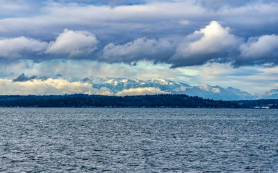 Olympic mountains from west seattle, washington.