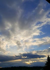 Low angle view of sky at sunset