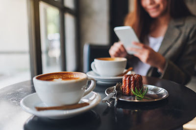 Coffee cup on table