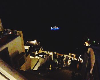 Illuminated lights at night