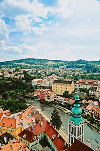 High angle view of cityscape