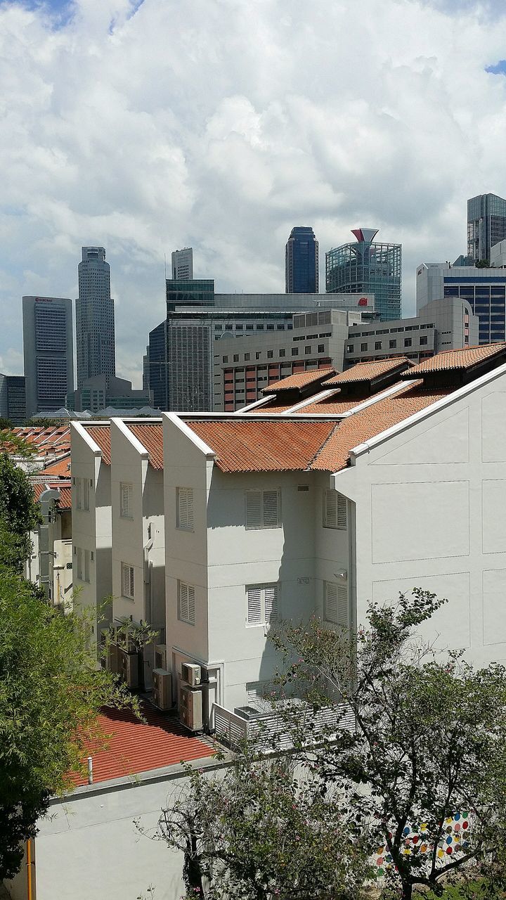 building exterior, architecture, built structure, sky, city, cloud - sky, residential building, residential structure, cloudy, house, building, cityscape, residential district, roof, cloud, tree, day, growth, tower, outdoors