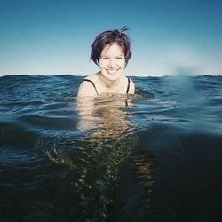 Portrait of woman in water