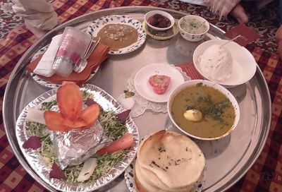 Close-up of served food in plate