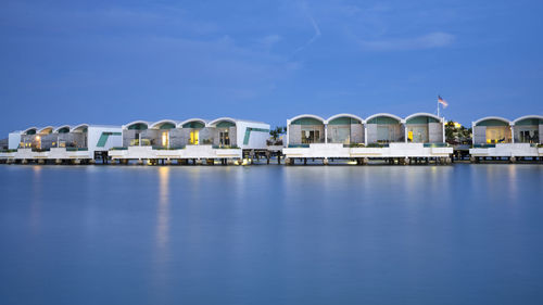 Reflection of buildings in sea