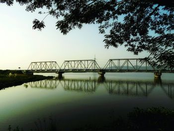 Bridge over river against sky