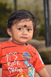 Close-up portrait of cute boy