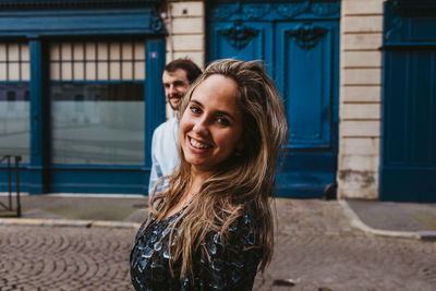 Portrait of smiling young woman