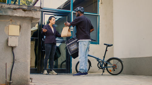 People riding bicycles