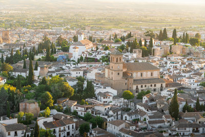 High angle view of cityscape