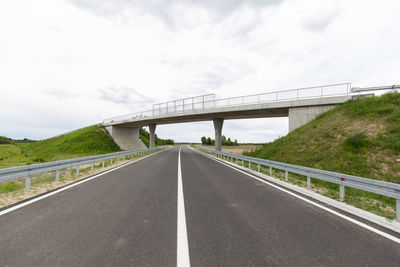 Empty road against sky