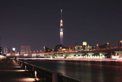 Illuminated city at night