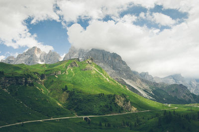 Scenic view of mountains against sky