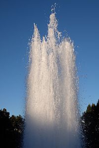 Low angle view of water splashing