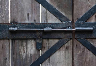 Close-up of rusty metal door