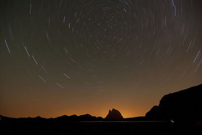 View of illuminated landscape at night