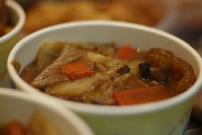 Close-up of soup in bowl