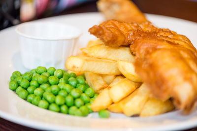 Close-up of meal served in plate